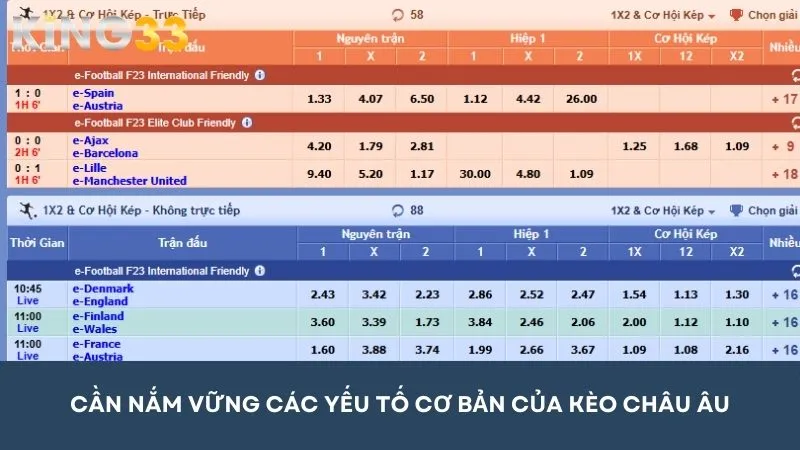 Những thông tin cơ bản về kèo cược châu Âu là yếu tố quan trọng bạn cần nắm