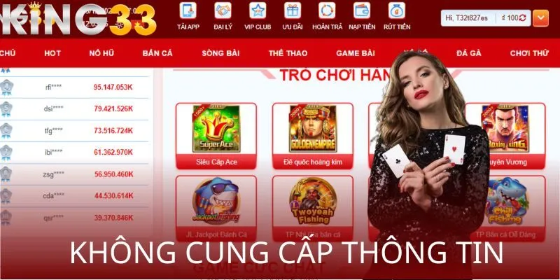 Tuyệt đối không cung cấp thông tin người chơi cho bên thứ 3