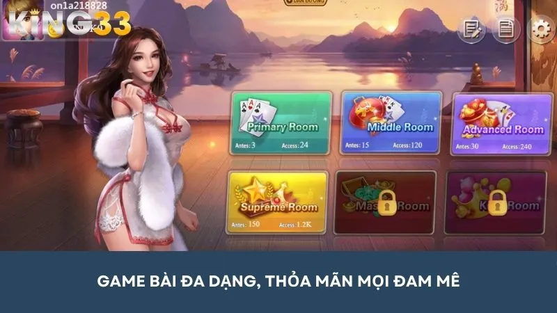 Thế giới game bài đa dạng, thỏa mãn mọi đam mê